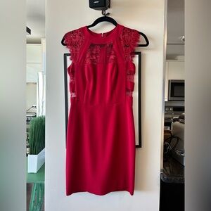 Elegant Red Lace Women's Dress